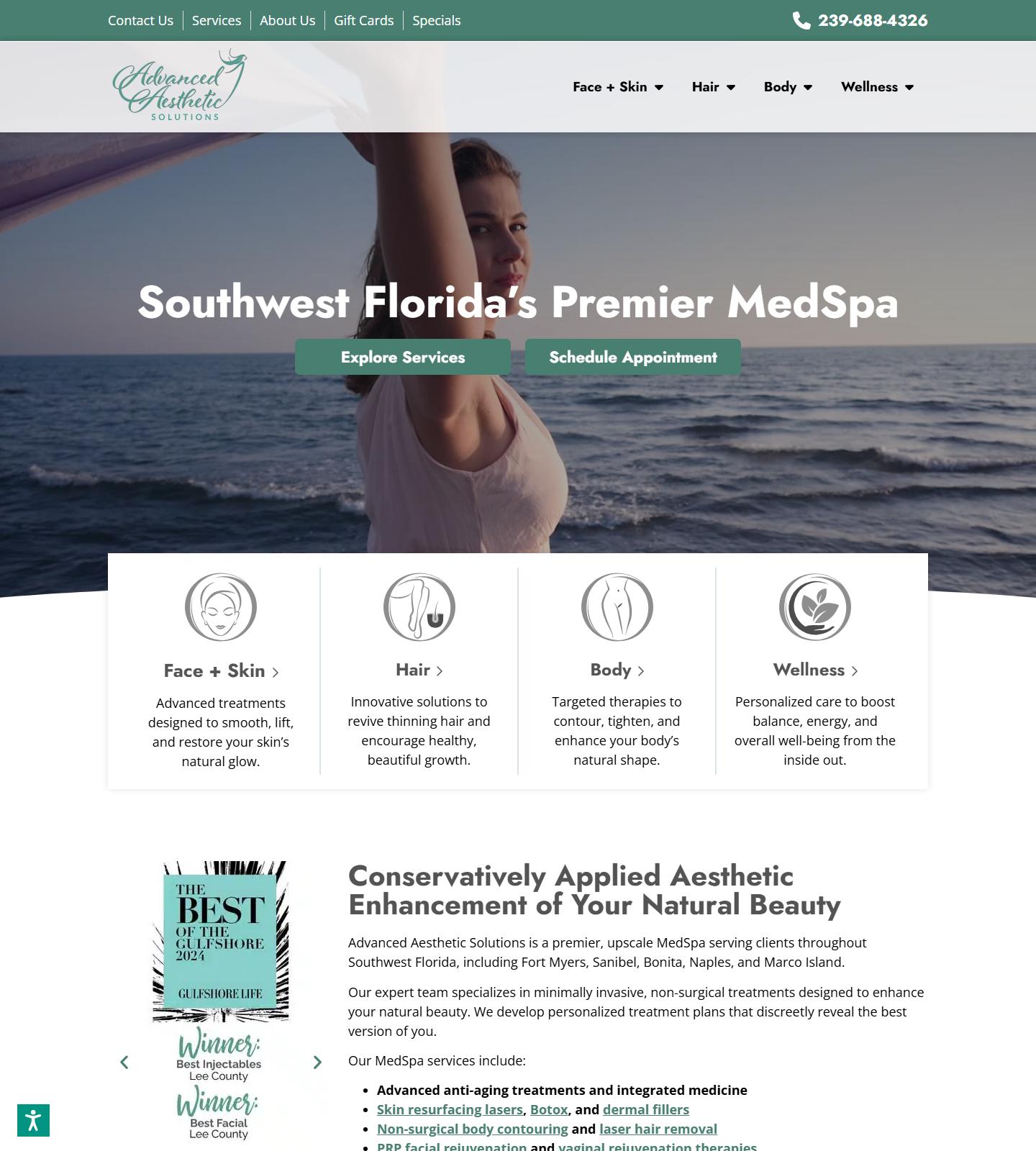 Advanced Aesthetic Solutions — Advanced Aesthetic Solutions website homepage (Fort Myers, FL plastic & cosmetic surgery)