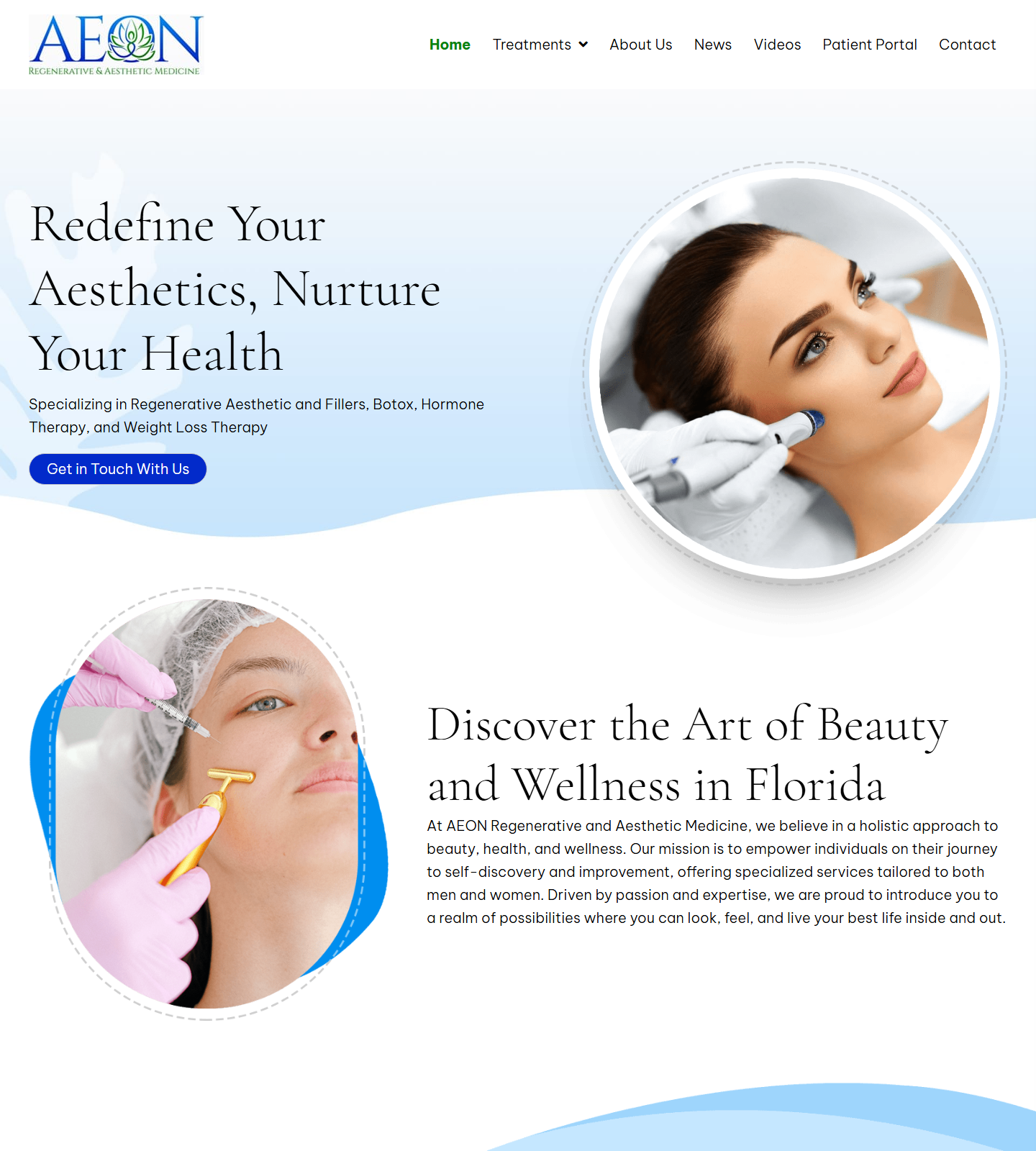 Aeon Regenerative and Aesthetic Medicine — Aeon Regenerative and Aesthetic Medicine website homepage (Estero, FL plastic & cosmetic surgery)