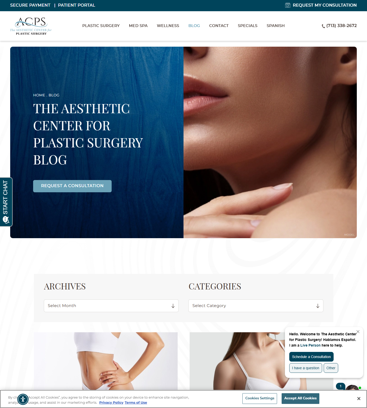 Aesthetic Center for Plastic Surgery & MedSpa (ACPS) — Aesthetic Center for Plastic Surgery & MedSpa (ACPS) website homepage (Houston, TX plastic & cosmetic surgery)