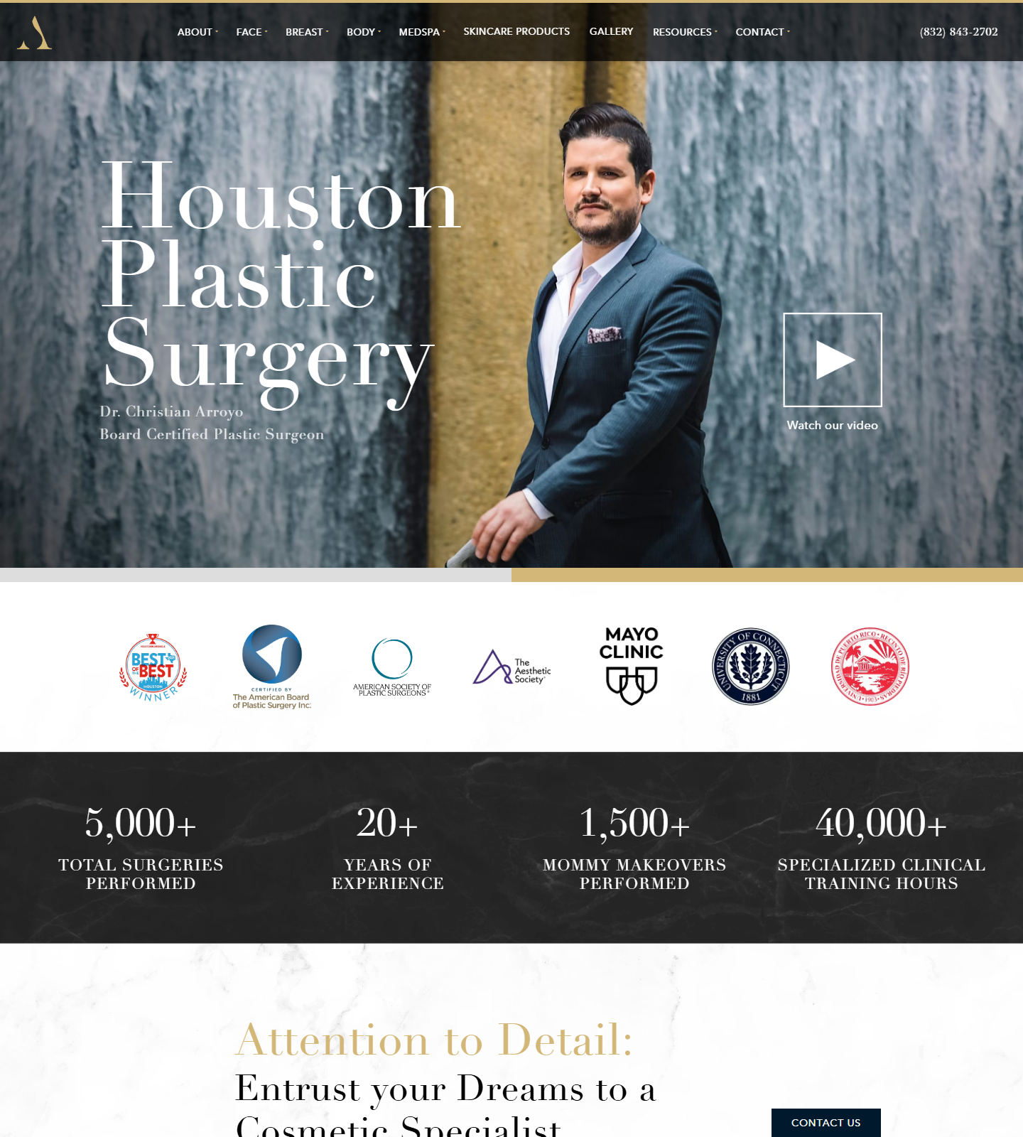 Arroyo Plastic Surgery — Arroyo Plastic Surgery | Christian Arroyo, MD website homepage (Houston, TX plastic & cosmetic surgery)