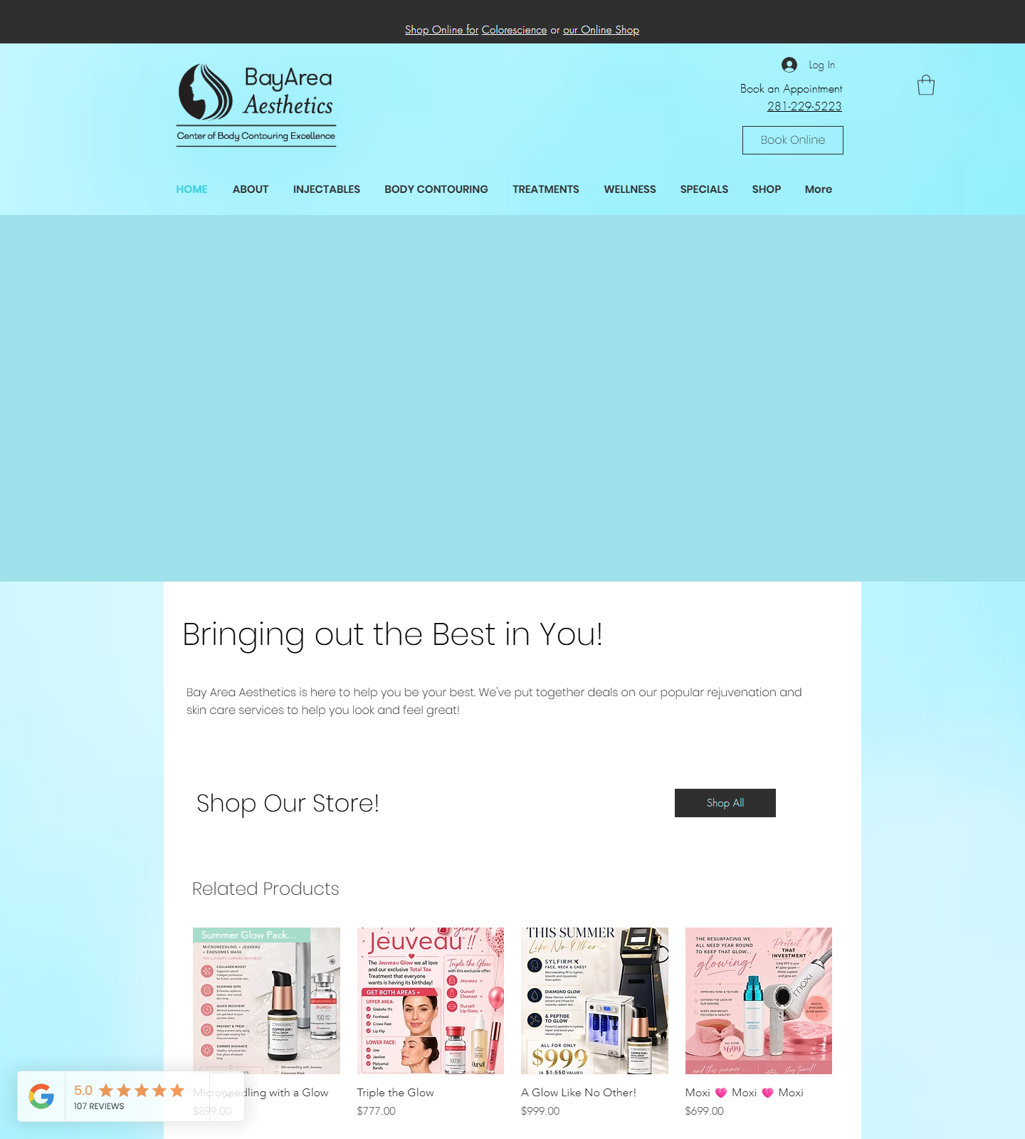 Bay Area Aesthetics — Bay Area Aesthetics website homepage (Webster, TX plastic & cosmetic surgery)