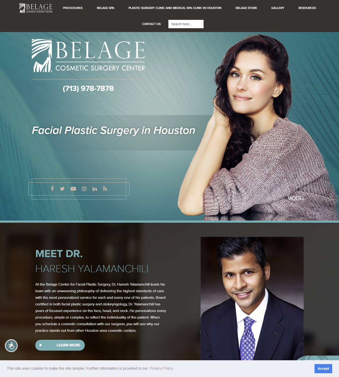 Belage Cosmetic Surgery Center — Belage Cosmetic Surgery Center website homepage (Houston, TX plastic & cosmetic surgery)