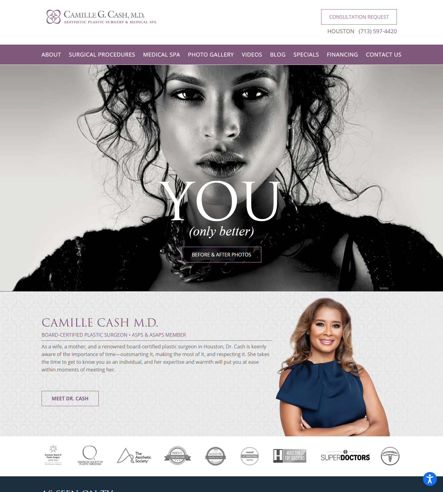 Camille Cash, M.D. — Camille Cash, M.D. website homepage (Houston, TX plastic & cosmetic surgery)