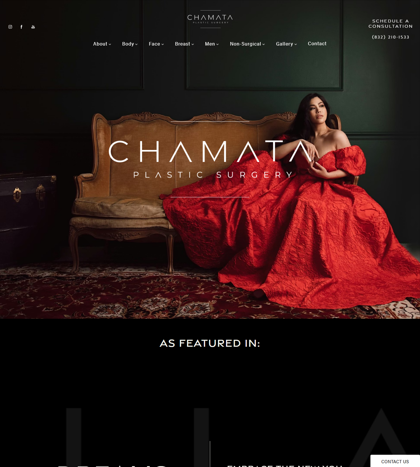 Chamata Plastic Surgery & Med Spa — Chamata Plastic Surgery & Med Spa website homepage (Houston, TX plastic & cosmetic surgery)