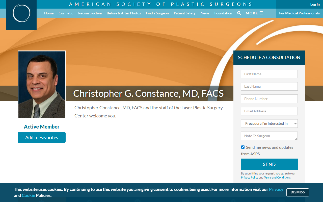 Dr. Christopher Constance — Christopher Constance, MD - Laser & Plastic Surgery website homepage (Port Charlotte, FL plastic & cosmetic surgery)