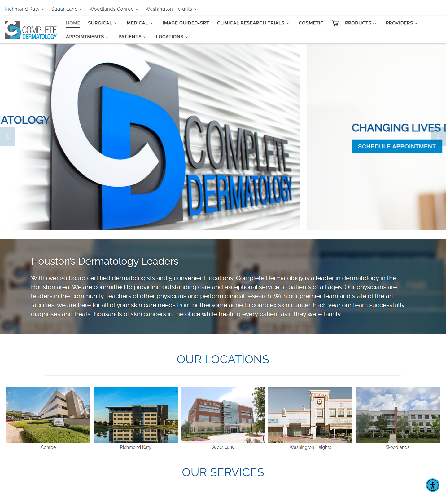 Complete Dermatology in Sugar Land — Complete Dermatology in Sugar Land website homepage (Sugar Land, TX plastic & cosmetic surgery)