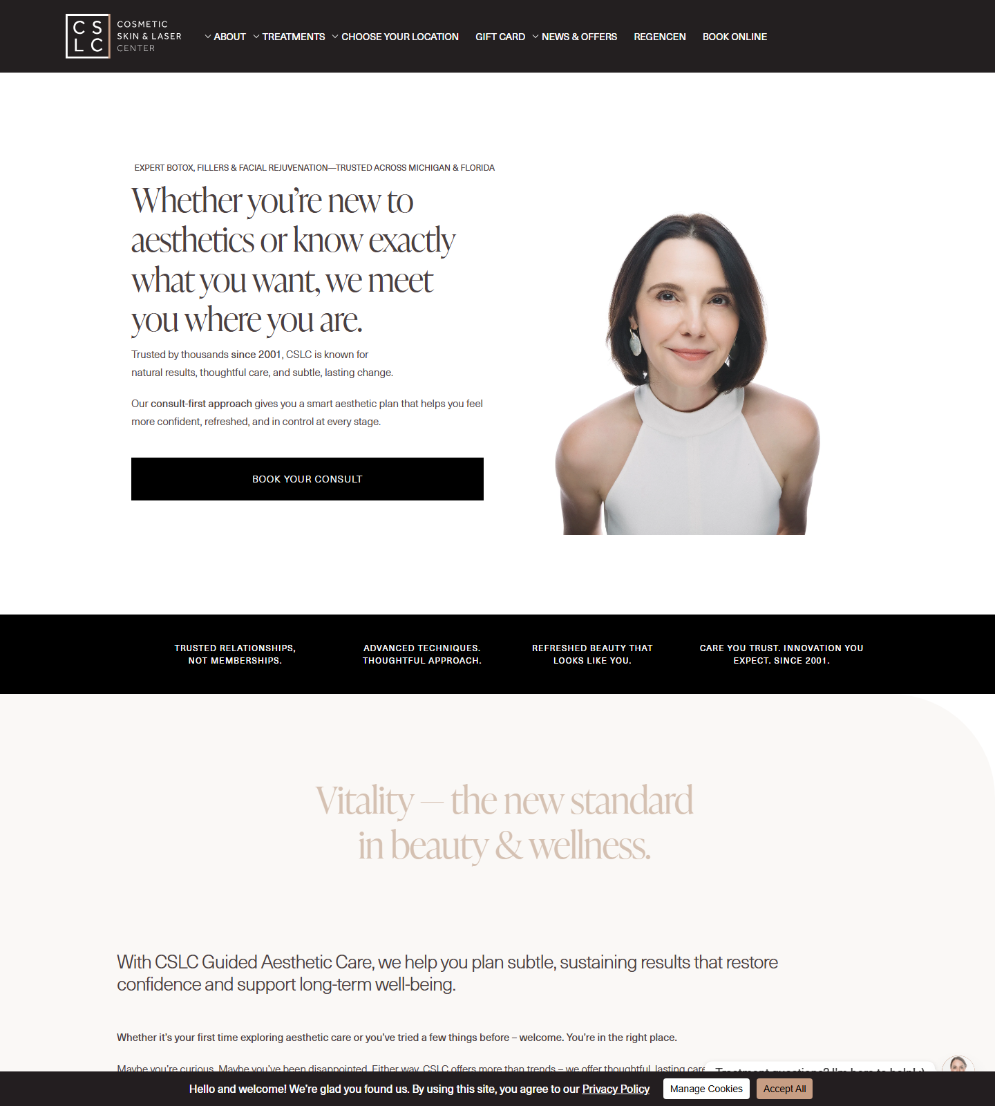 Cosmetic Skin & Laser Center — Cosmetic Skin & Laser Center website homepage (Naples, FL plastic & cosmetic surgery)