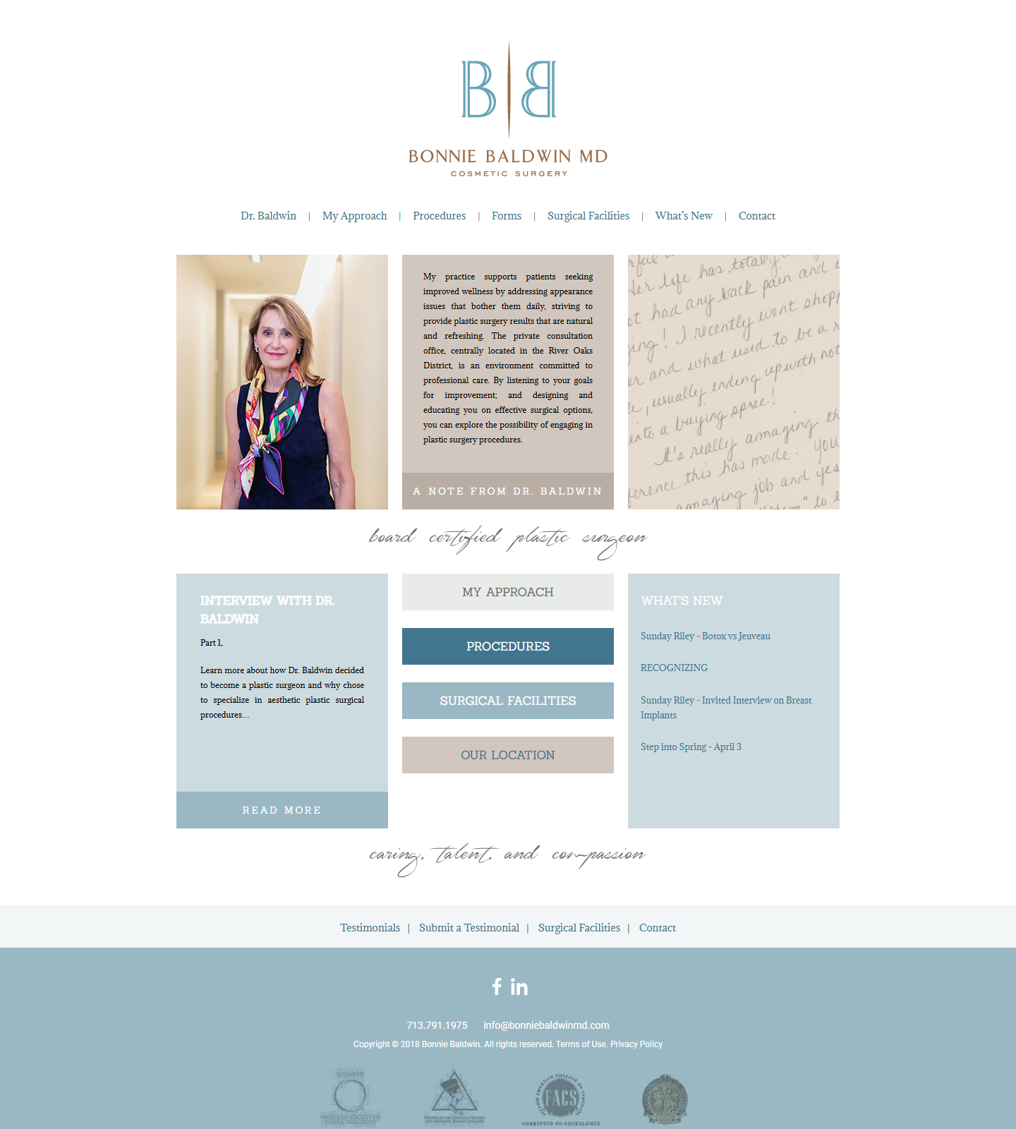 Dr. Bonnie J. Baldwin, MD — Dr. Bonnie J. Baldwin, MD website homepage (Houston, TX plastic & cosmetic surgery)