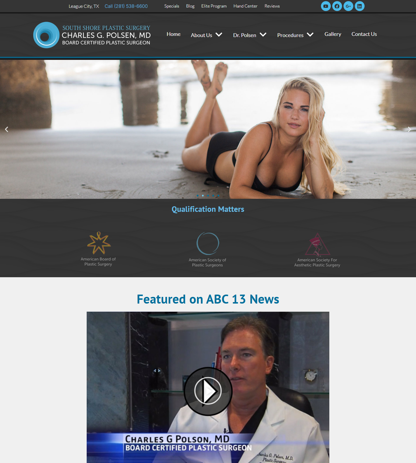 Dr. Charles G. Polsen, MD — Dr. Charles G. Polsen, MD website homepage (League City, TX plastic & cosmetic surgery)