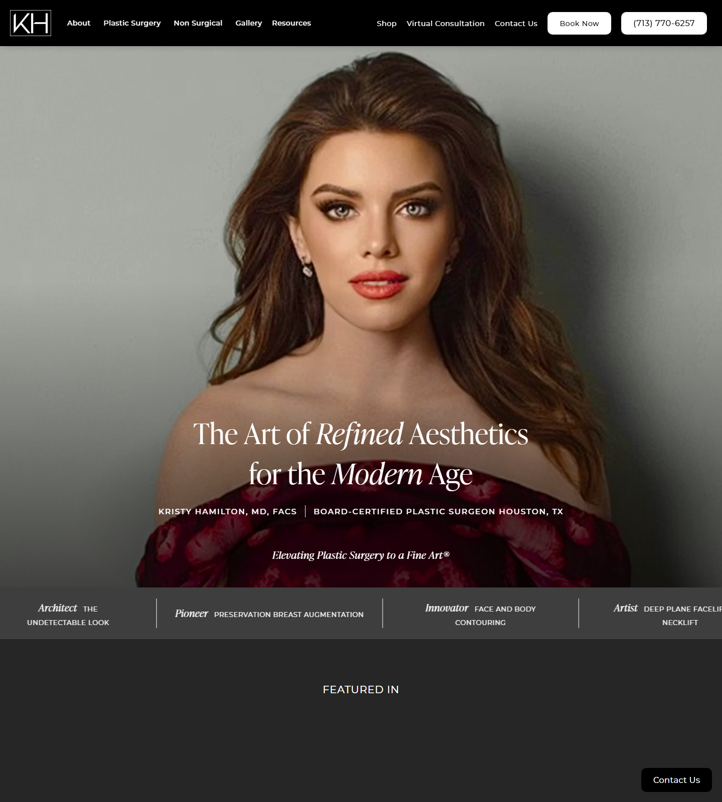 Dr. Kristy Hamilton Plastic Surgery — Dr. Kristy Hamilton Plastic Surgery website homepage (Houston, TX plastic & cosmetic surgery)