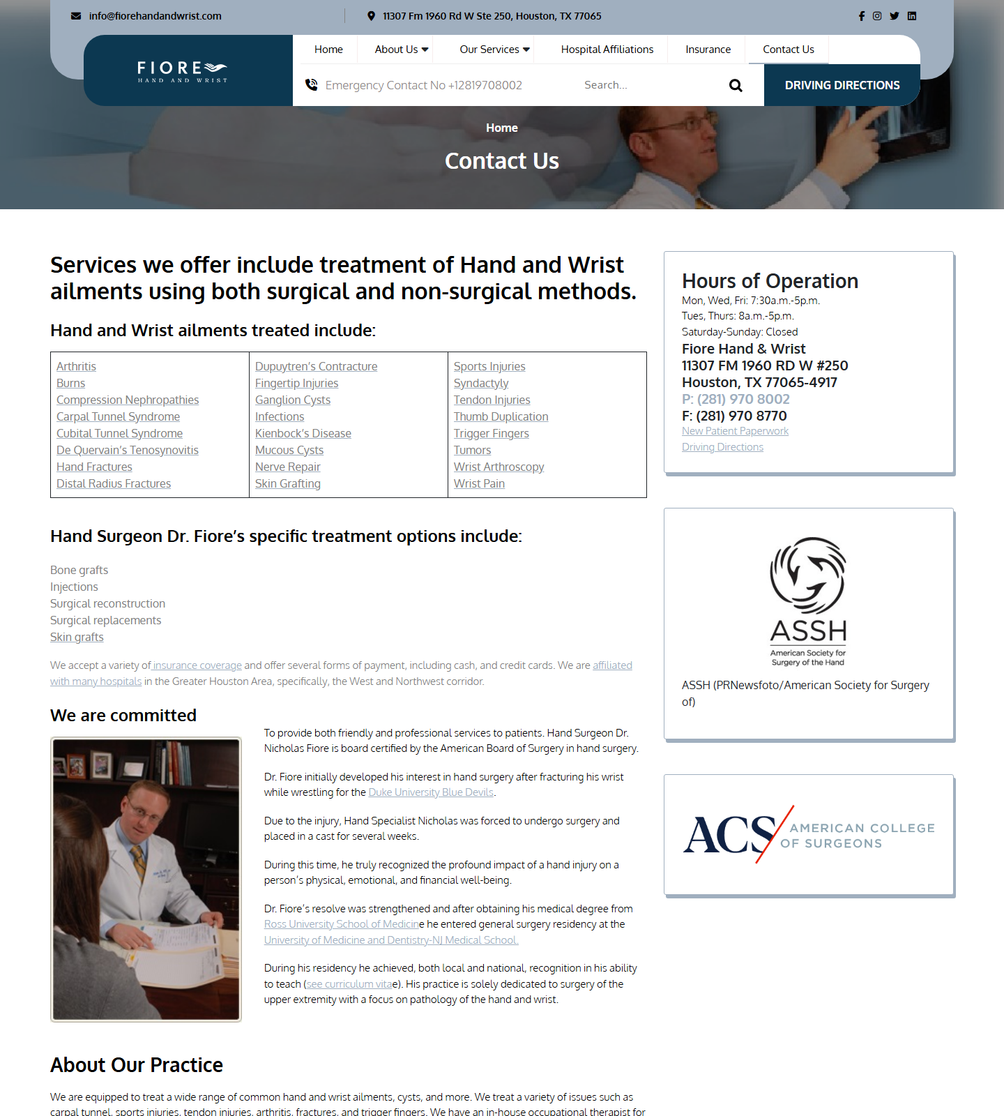 Dr. Nicholas Fiore — Dr. Nicholas Fiore website homepage (Houston, TX plastic & cosmetic surgery)