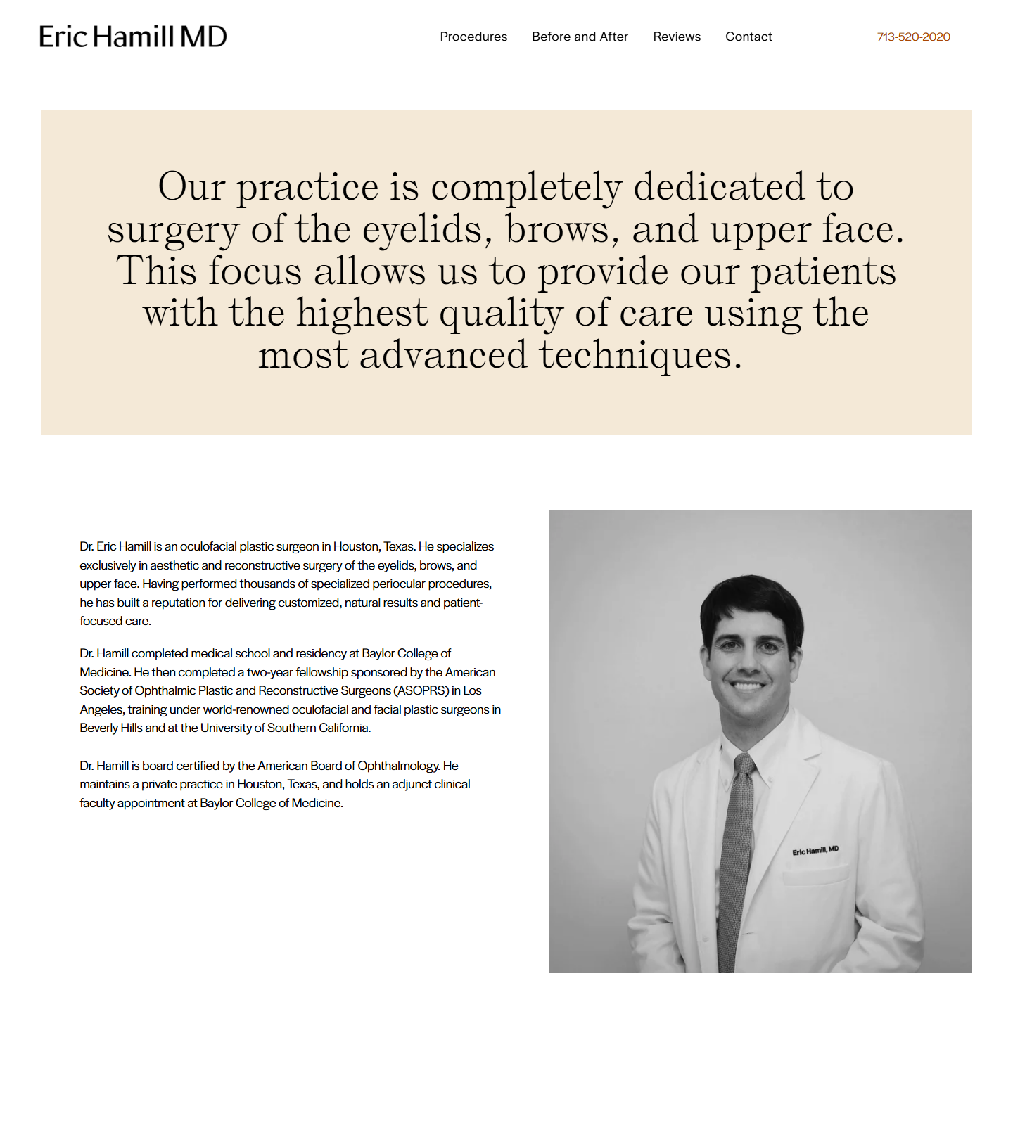Eric Hamill MD — Eric Hamill MD website homepage (Bellaire, TX plastic & cosmetic surgery)