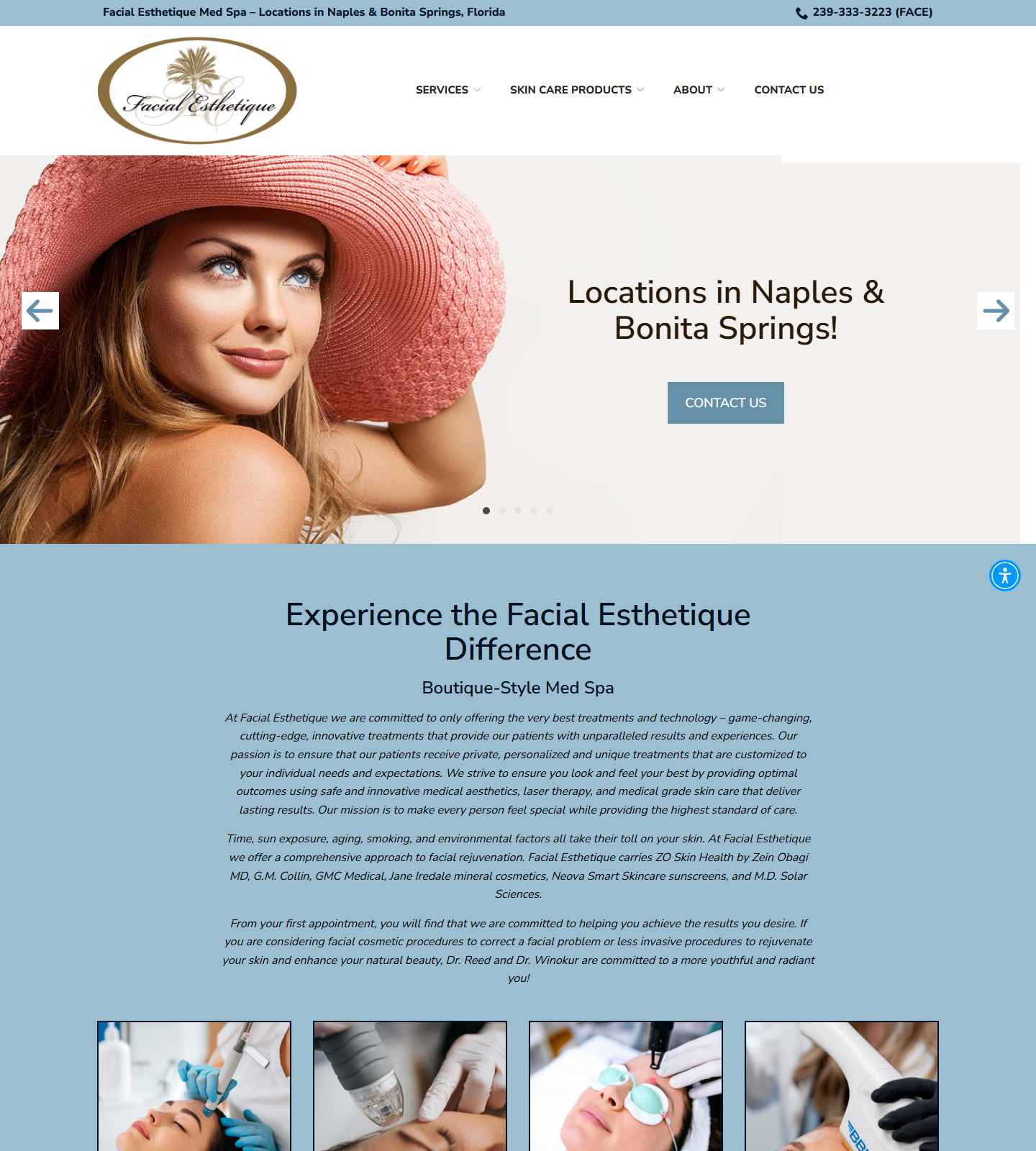 Facial Esthetique Med Spa - Bonita Springs — Facial Esthetique Med Spa - Bonita Springs website homepage (Bonita Springs, FL plastic & cosmetic surgery)