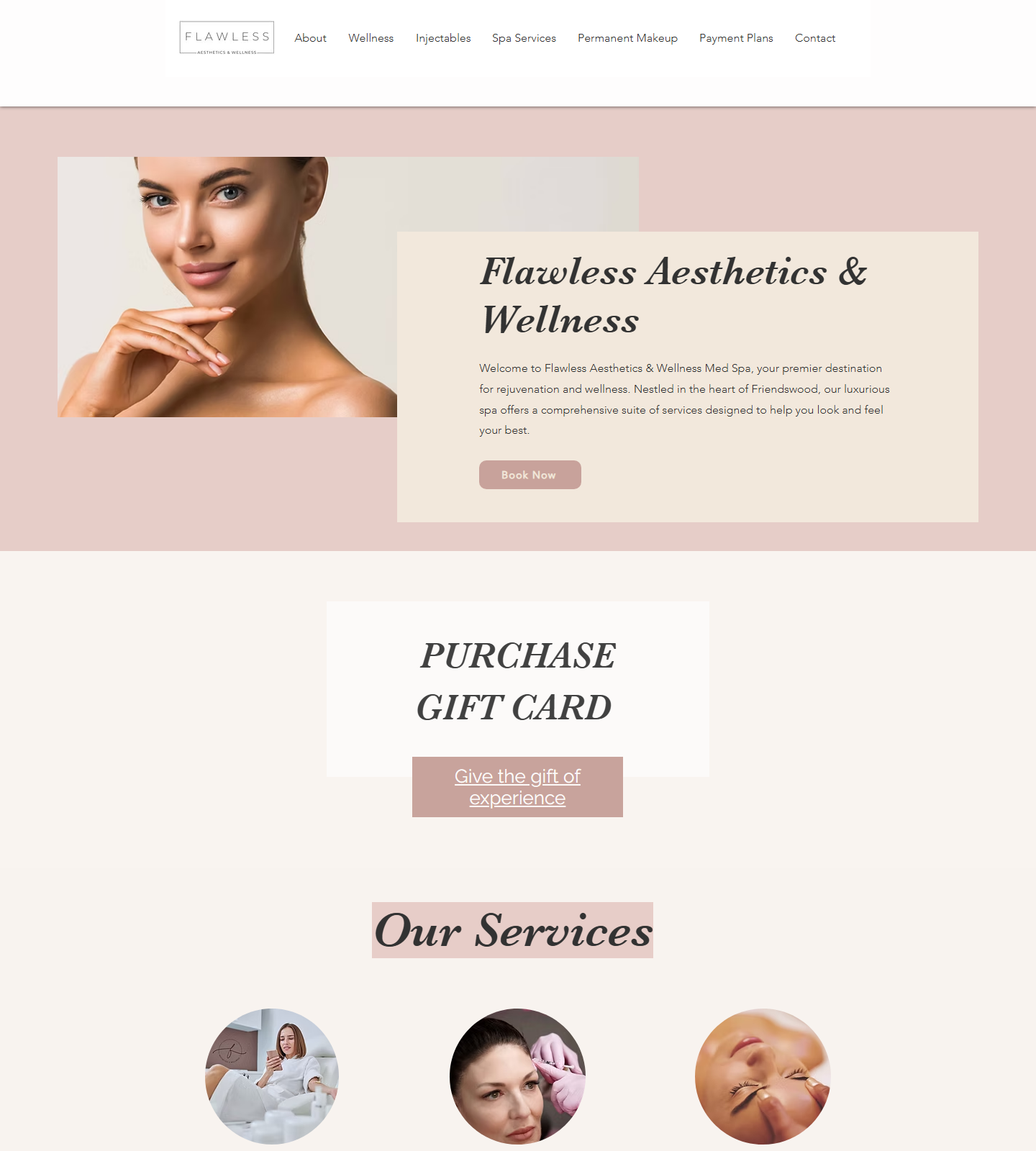 Flawless Aesthetics & Wellness — Flawless Aesthetics & Wellness website homepage (Friendswood, TX plastic & cosmetic surgery)