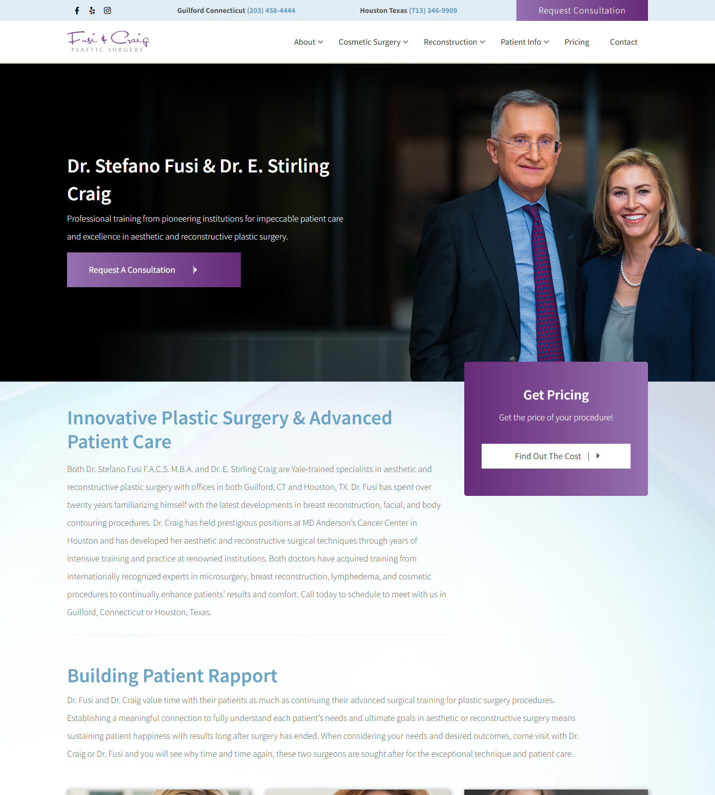 Fusi and Craig Plastic Surgery — Fusi and Craig Plastic Surgery website homepage (Houston, TX plastic & cosmetic surgery)