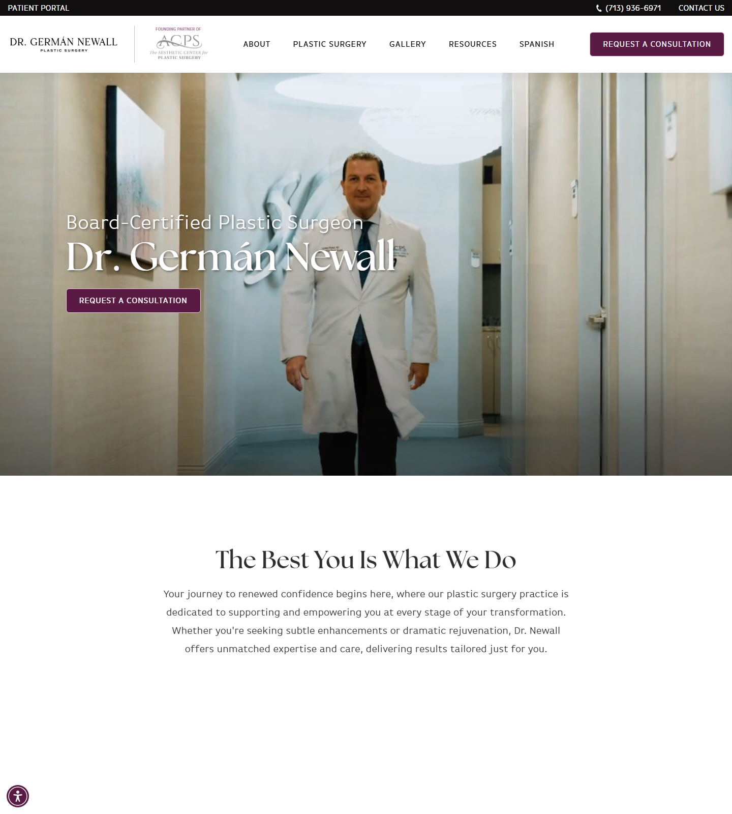 Germán Newall, MD — Germán Newall, MD website homepage (Houston, TX plastic & cosmetic surgery)