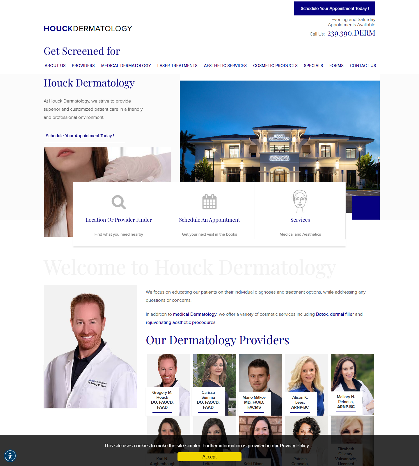 Houck Dermatology — Houck Dermatology website homepage (Estero, FL plastic & cosmetic surgery)