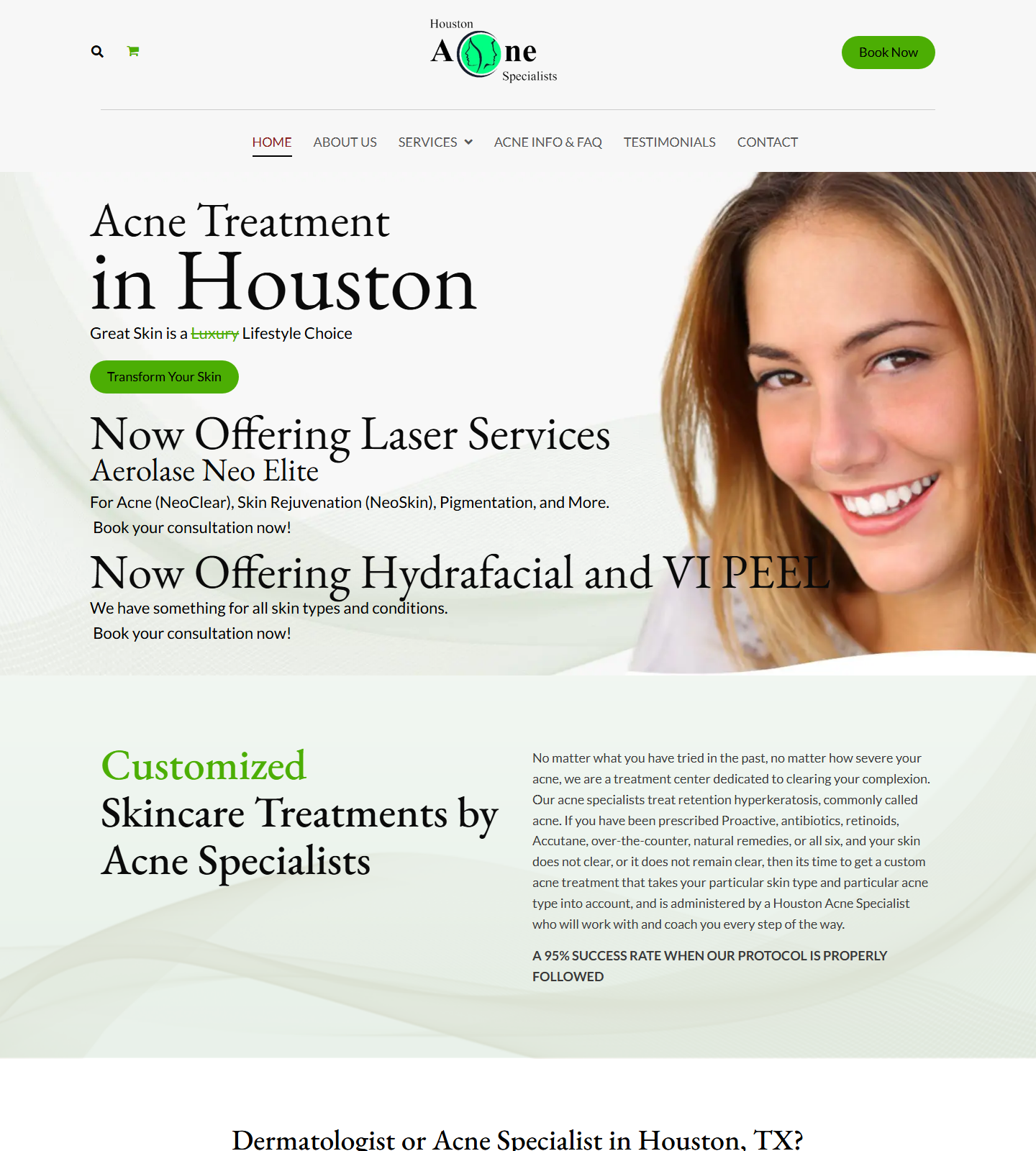 Houston Acne Specialists — Houston Acne Specialists website homepage (Houston, TX plastic & cosmetic surgery)