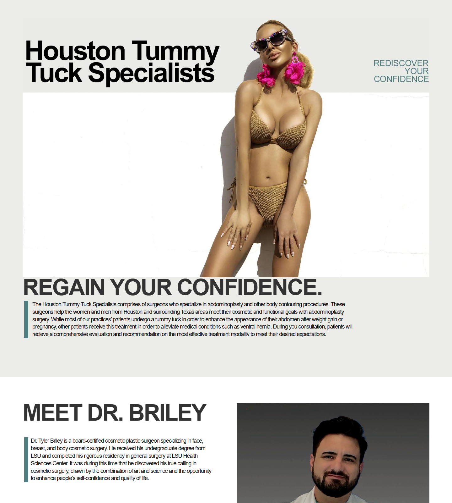 Houston Tummy Tuck Specialists — Houston Tummy Tuck Specialists website homepage (Houston, TX plastic & cosmetic surgery)