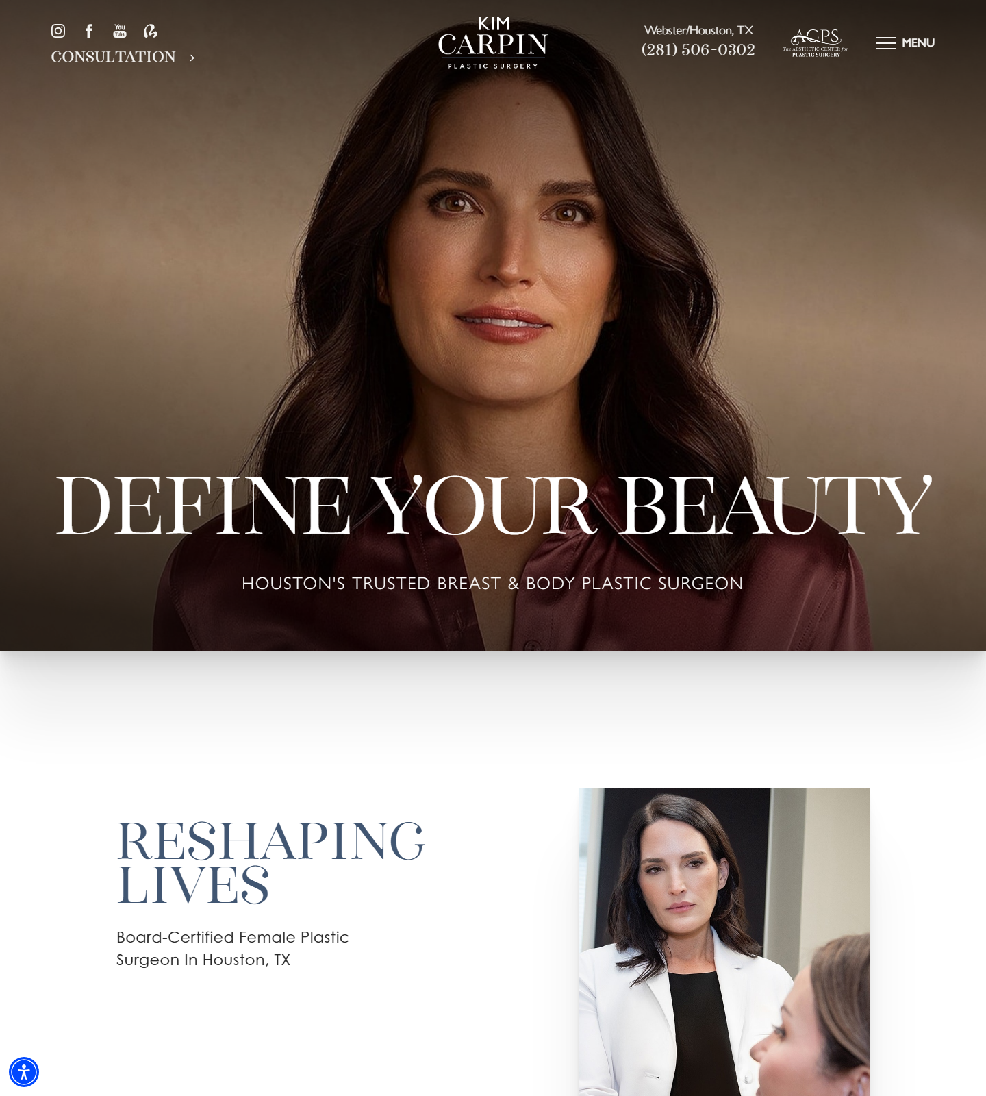 Kim Carpin MD Plastic Surgery — Kim Carpin MD Plastic Surgery website homepage (Webster, TX plastic & cosmetic surgery)