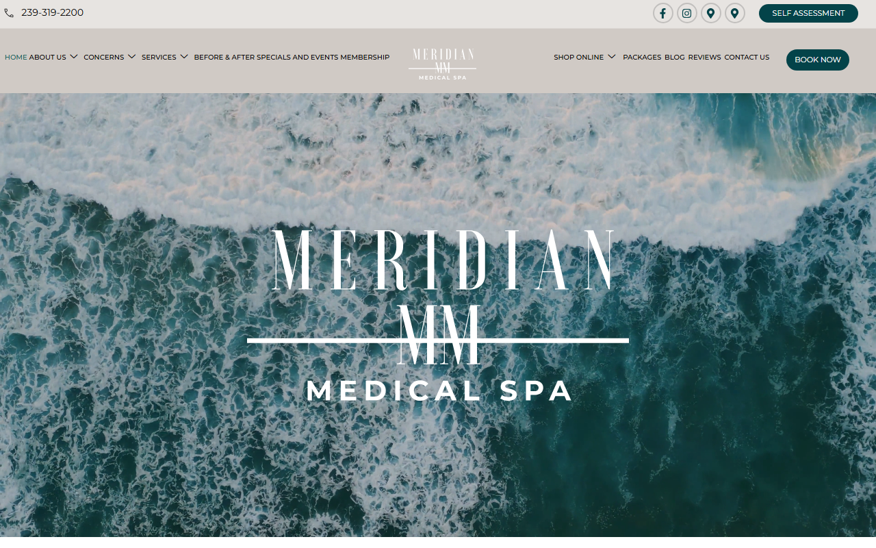 Meridian Medical Spa — Meridian Medical Spa website homepage (Bonita Springs, FL plastic & cosmetic surgery)