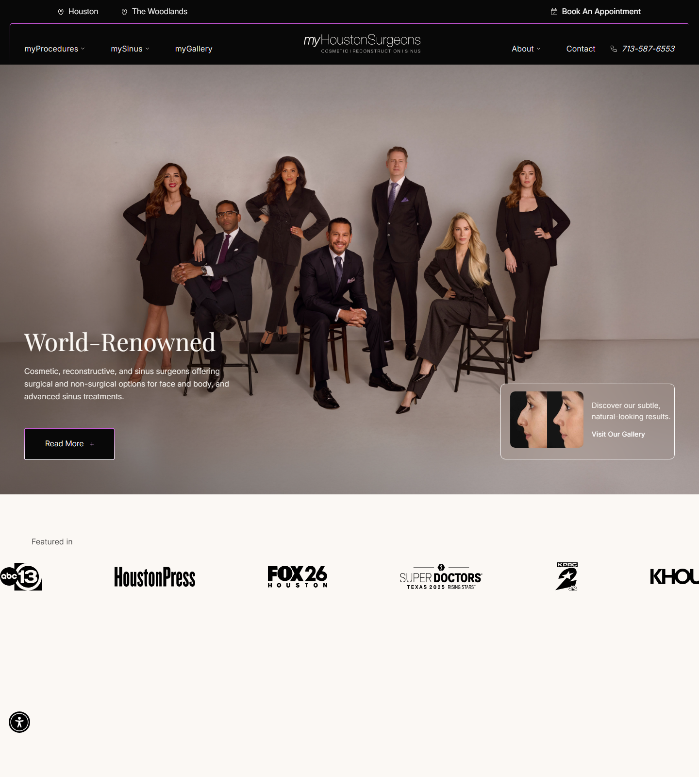 My Houston Surgeons — My Houston Surgeons website homepage (Houston, TX plastic & cosmetic surgery)