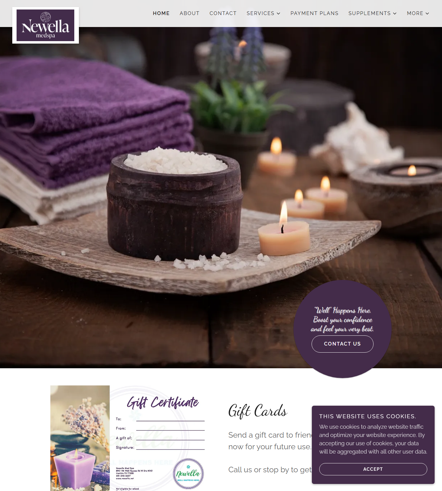 Newella Med Spa — Newella Med Spa website homepage (Humble, TX plastic & cosmetic surgery)