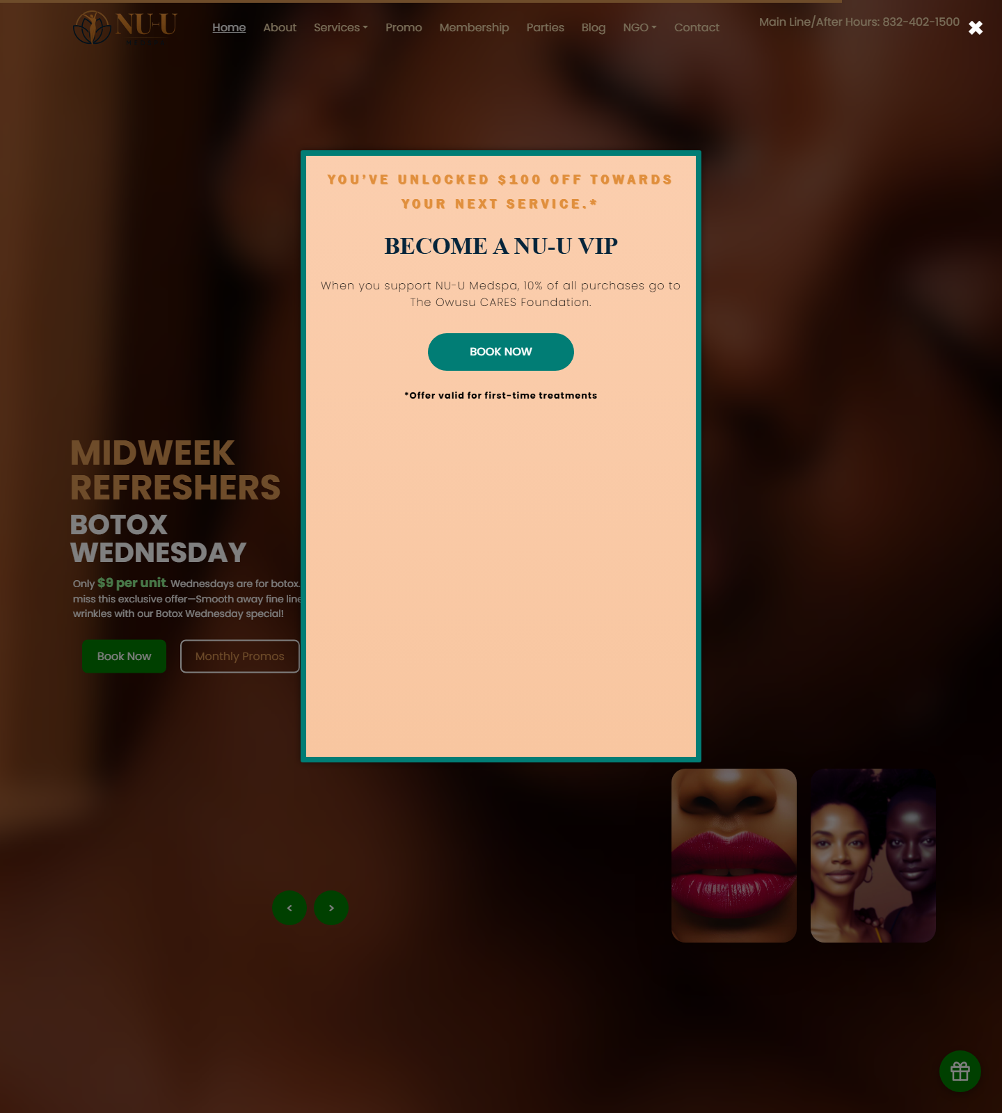 Nu-U Medspa — Nu-U Medspa website homepage (The Woodlands, TX plastic & cosmetic surgery)