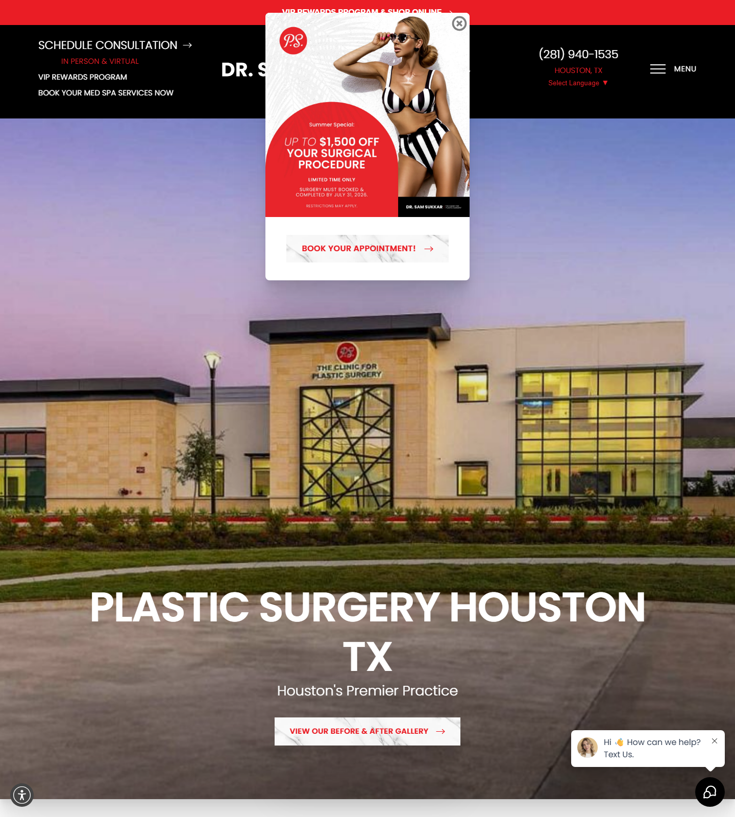 PS Medical Spa — PS Medical Spa website homepage (Houston, TX plastic & cosmetic surgery)