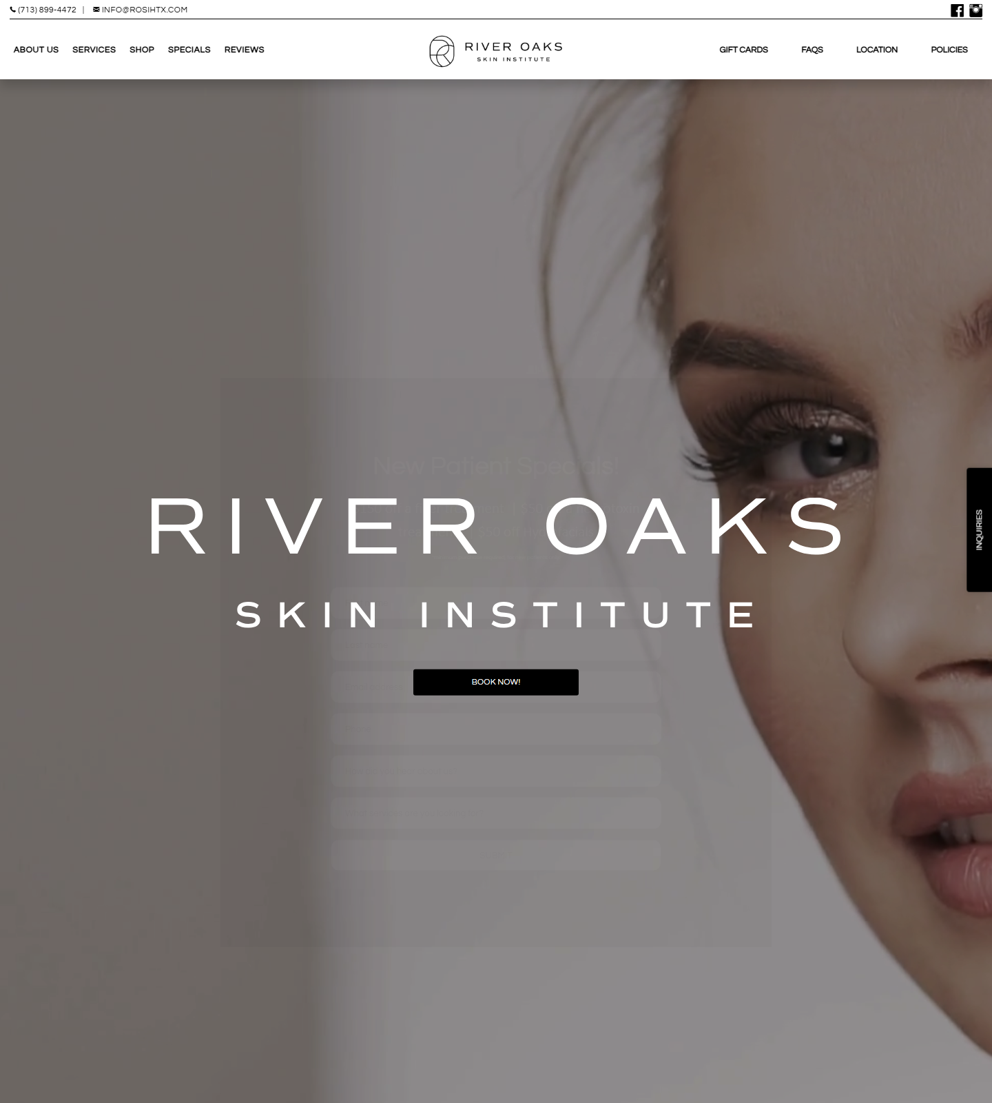 River Oaks Skin Institute — River Oaks Skin Institute website homepage (Houston, TX plastic & cosmetic surgery)