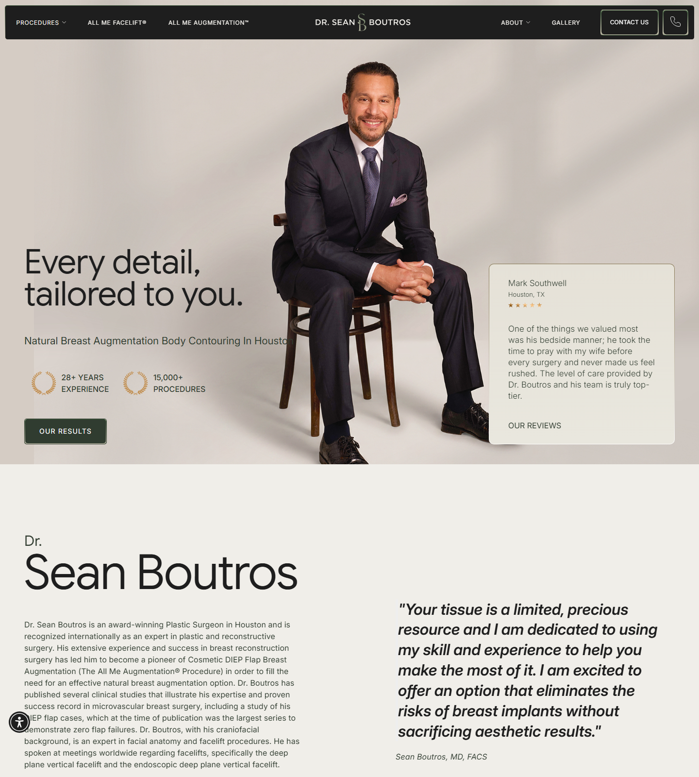 Sean Boutros, MD, FACS — Sean Boutros, MD, FACS website homepage (Houston, TX plastic & cosmetic surgery)