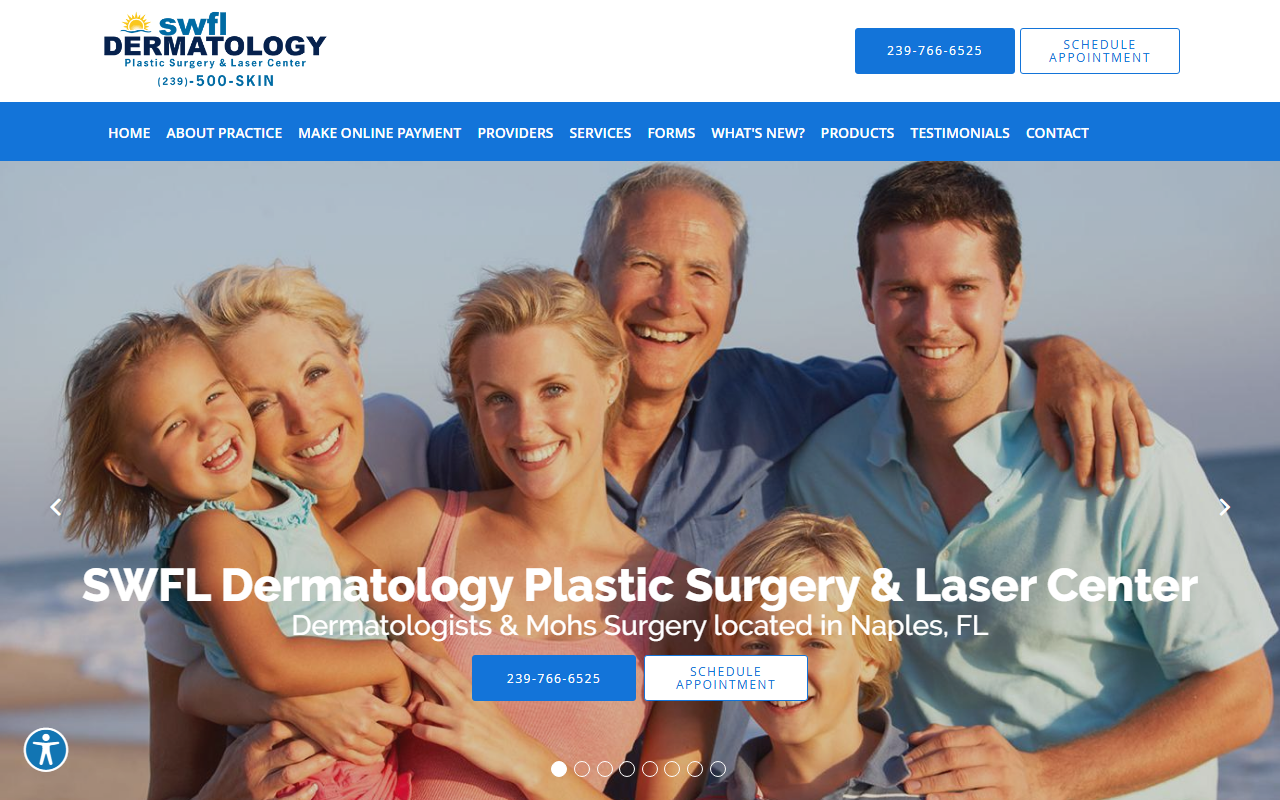 Dr. Joseph Onorato — SWFL Dermatology, Plastic Surgery & Laser Center website homepage (Naples, FL plastic & cosmetic surgery)