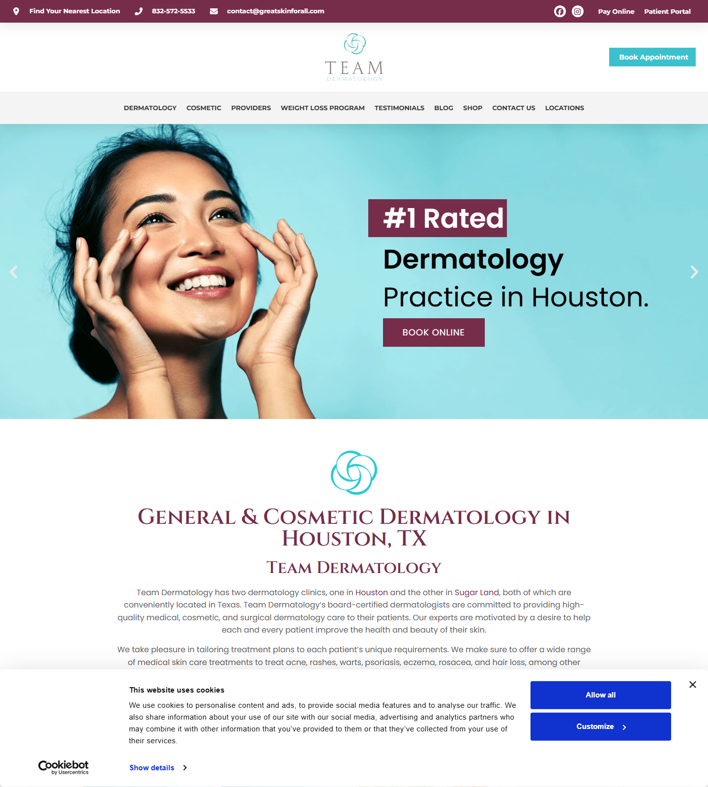 TEAM Dermatology - Memorial — TEAM Dermatology - Memorial website homepage (Houston, TX plastic & cosmetic surgery)