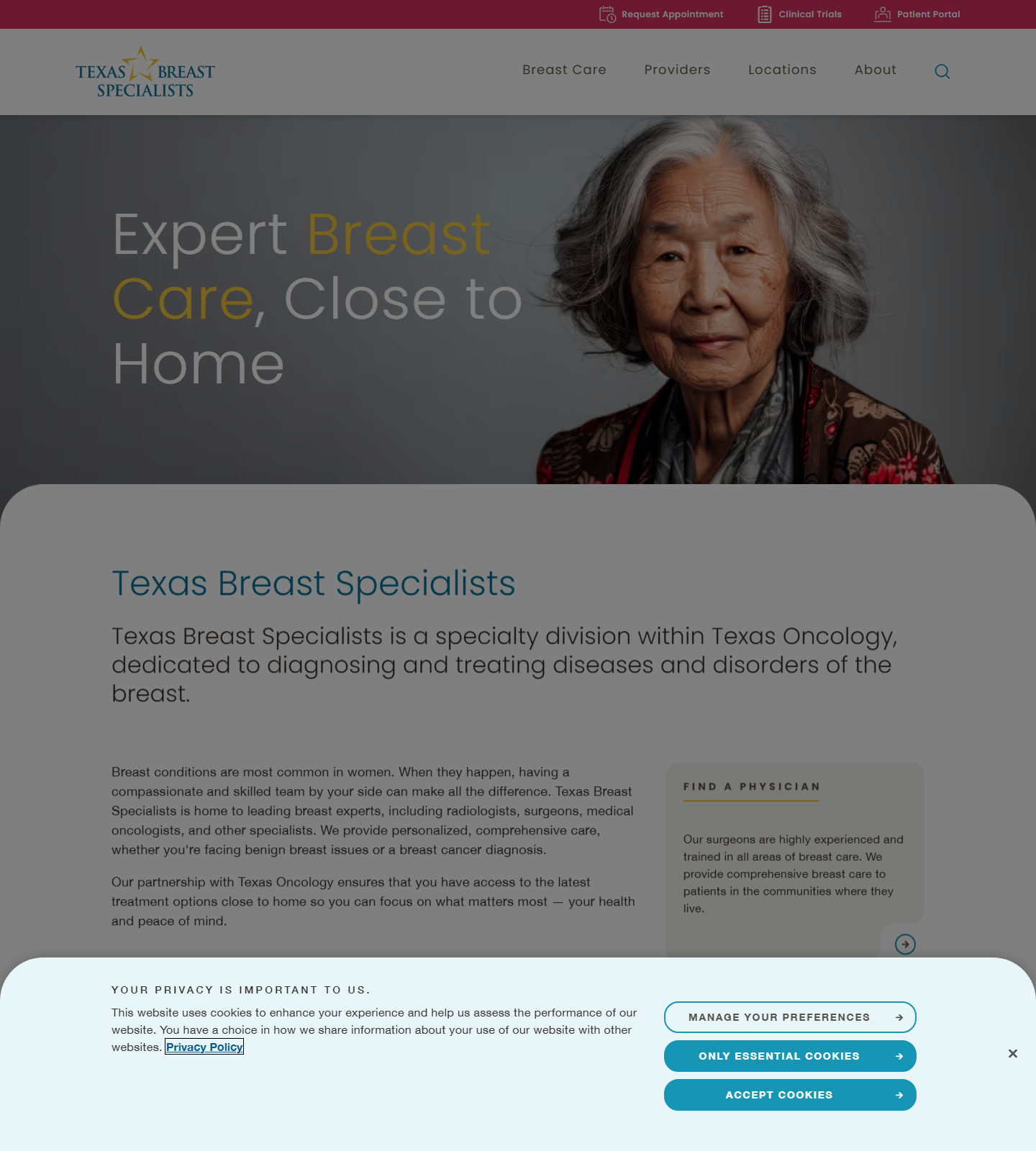 Texas Breast Specialists-Kingwood — Texas Breast Specialists-Kingwood website homepage (Humble, TX plastic & cosmetic surgery)