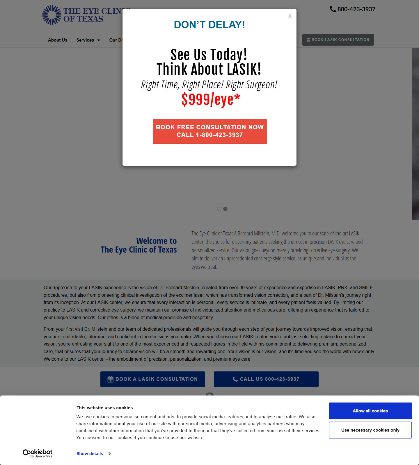 The Eye Clinic of Texas — The Eye Clinic of Texas website homepage (League City, TX plastic & cosmetic surgery)