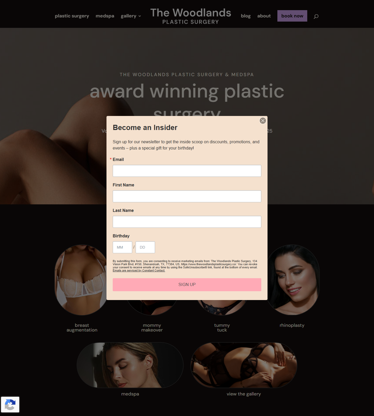 The Woodlands Plastic Surgery — The Woodlands Plastic Surgery website homepage (Shenandoah, TX plastic & cosmetic surgery)