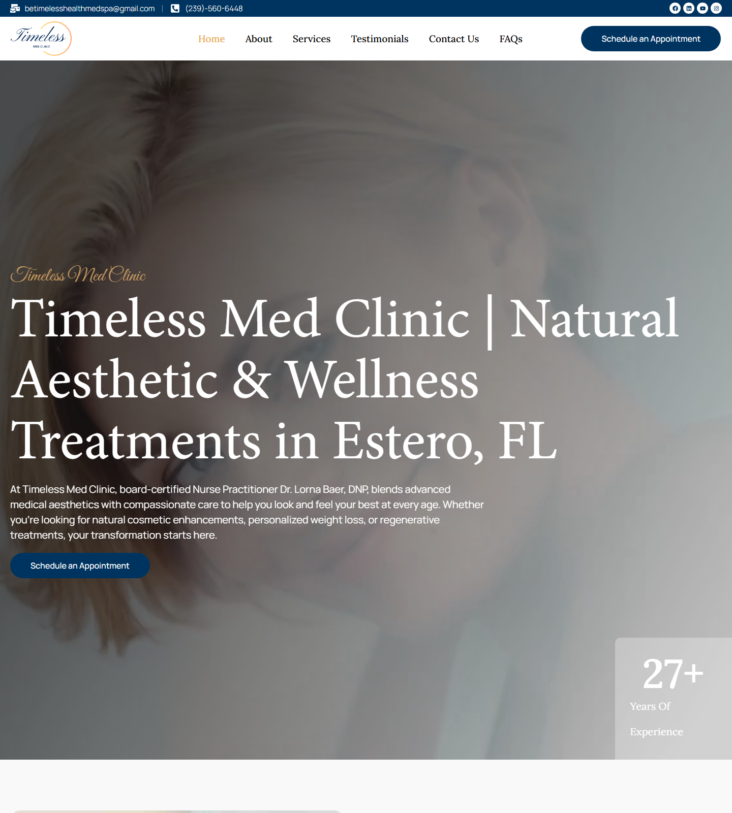 Timeless Med Clinic — Timeless Med Clinic | Botox, Fillers, Weight Loss Shots, & More | Estero, FL website homepage (Fort Myers, FL plastic & cosmetic surgery)