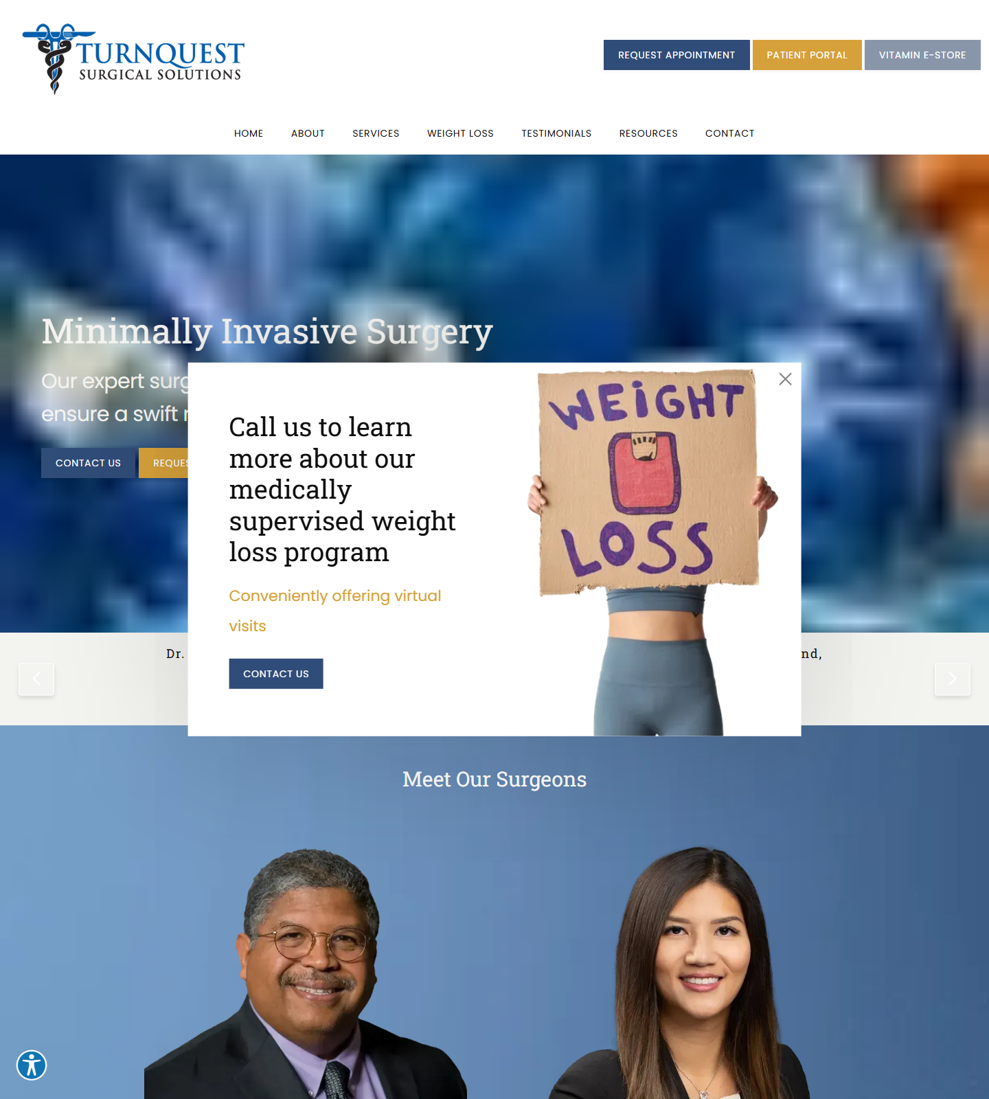 Turnquest Surgical Solutions — Turnquest Surgical Solutions website homepage (Houston, TX plastic & cosmetic surgery)
