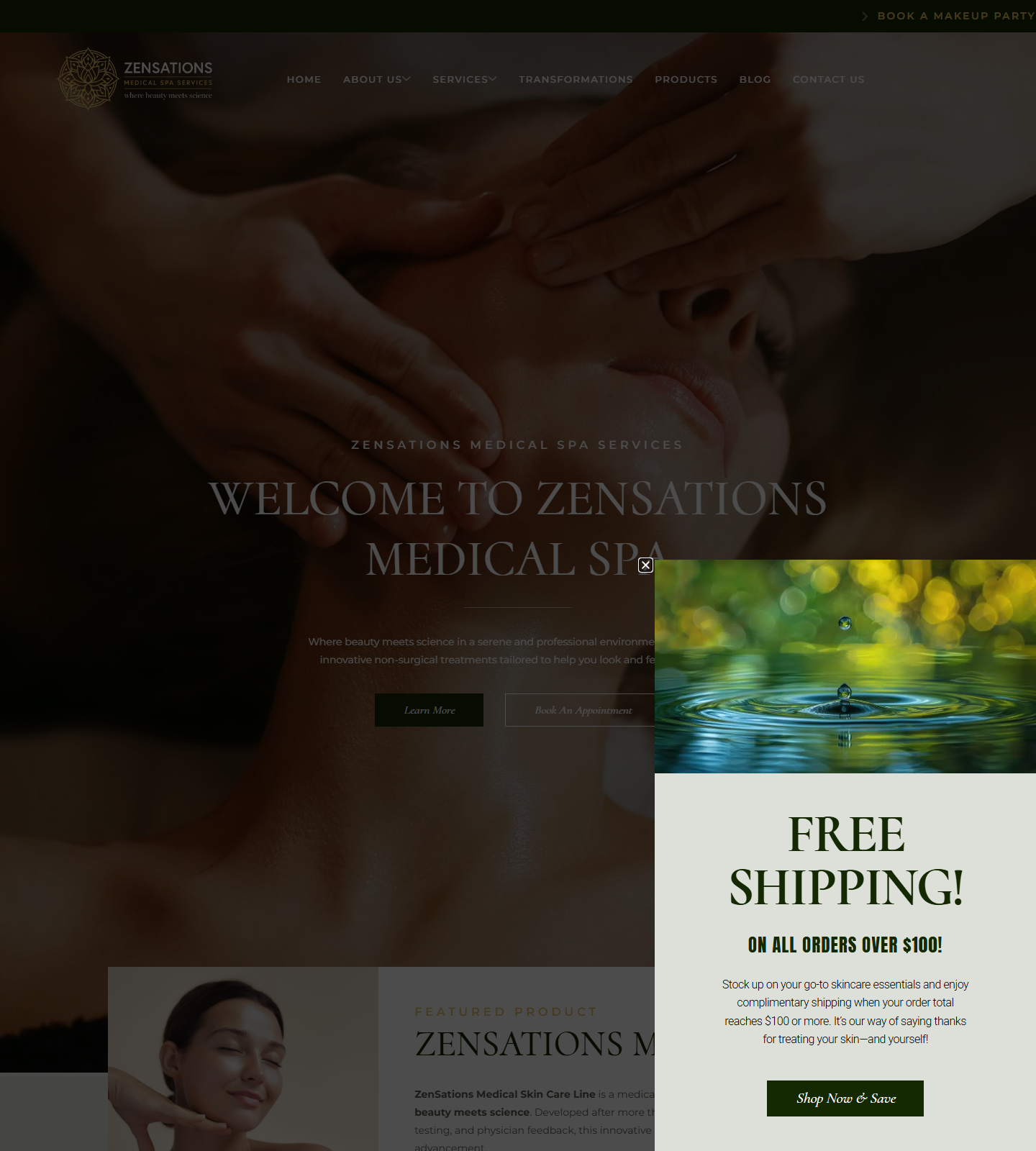 ZenSations Medical Services Spa — ZenSations Medical Services Spa website homepage (Fort Myers, FL plastic & cosmetic surgery)